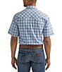 Color:Blue - Image 2 - Wrangler® Performance Sawtooth-Plaid Short Sleeve Woven Shirt