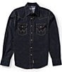 Wrangler Retro® Long Sleeve Western Snap Solid Dobby Shirt - Image 1