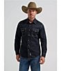 Wrangler Retro® Long Sleeve Western Snap Solid Dobby Shirt - Image 2