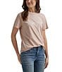 Color:Peach Whip - Image 1 - Wrangler® Short Sleeve Logo Graphic Boyfriend T-Shirt