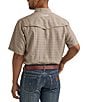 Color:Tan - Image 2 - Wrangler® Short Sleeve Performance Plaid Woven Shirt