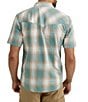 Color:Sea Spray - Image 2 - Wrangler® Short Sleeve Plaid Button-Up Shirt