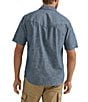 Color:Dark Denim Wash - Image 2 - Wrangler® Short Sleeve Pocketed Denim Western Shirt