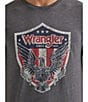 Color:Asphalt - Image 3 - Wrangler® Short Sleeve Shield Eagle Graphic T-Shirt