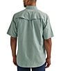 Color:Gray - Image 2 - Wrangler® Short Sleeve Snap Front Solid Performance Shirt