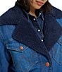 Wrangler Wrange Collared Long Sleeve Sherpa-Lined Denim Coat, Color:Sparkle Blue - Image 5