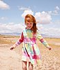 Color:Plaid Multi - Image 2 - Wrangler® X Barbie™ Big Girls 7-16 Long Sleeve Check Dress
