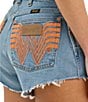 Wrangler x Whataburger Rework High Rise Denim Shorts, Color:Sun Washed - Image 6