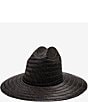 Color:Black - Image 1 - Lagoon Beaded Strap Palm Straw Fedora Hat