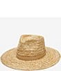 Color:Natural - Image 1 - Waverly Straw Fedora Hat