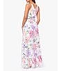 Color:White Pink Green - Image 2 - 3D Floral V-Neck Sleeveless Side Slit Gown