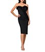 Xscape 3D Ruffle Strapless Midi Dress - Image 1