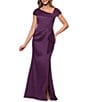 Xscape Asymmetrical Neck Stretch Mikado Long Dress - Image 3