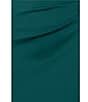 Xscape Asymmetrical Neckline Cap Sleeve Ruched Ruffle Front Scuba Crepe Gown - Image 4