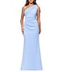 Xscape Bow One Shoulder Crepe Gown, Color:Periwinkle - Image 2
