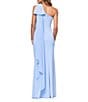 Xscape Bow One Shoulder Crepe Gown, Color:Periwinkle - Image 3