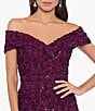 Color:Wine - Image 3 - Embroidered Off-the-Shoulder Short Sleeve Lace Sheath Gown