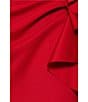 Xscape Halter Mock Neck Long Dress With Side Ruffle, Color:Red - Image 5