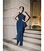 Xscape Halter Neck Scuba Crepe Side Ruffle Sheath Gown - Image 6