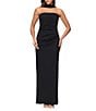 Xscape Halter Scuba Crepe Ruched Back Draping Sheath Gown, Color:Black - Image 1