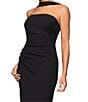 Xscape Halter Scuba Crepe Ruched Sheath Gown, Color:Black - Image 4