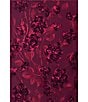 Xscape Illusion 3D Flower Pattern Crew Neck Long Sleeves Sheath Gown, Color:Garnet - Image 5
