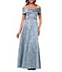 Xscape Long Brocade Off The Shoulder Gown - Image 1