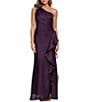 Xscape Long Metallic Organza One Shoulder Gown - Image 1