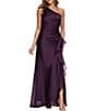 Xscape Long Metallic Organza One Shoulder Gown - Image 3