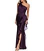 Xscape Long Metallic Organza One Shoulder Gown - Image 4