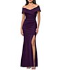 Xscape Long Tech Scuba Rouched Dress - Image 1