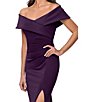 Xscape Long Tech Scuba Rouched Dress - Image 4