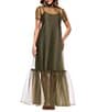 Xscape Mock Neck Organza Maxi Dress - Image 3