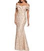 Xscape Off-the-Shoulder Soutache Long Gown - Image 3