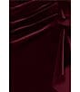 Xscape Off the Shoulder Velvet Ruffle Gown, Color:Burgundy - Image 5