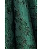Xscape One Shoulder Metallic Jacquard Gown, Color:Dark Green - Image 6