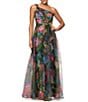 Xscape One Shoulder Ruffle Skirt Evening Gown - Image 1