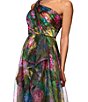 Xscape One Shoulder Ruffle Skirt Evening Gown - Image 3