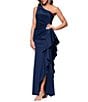 Xscape One Shoulder Side Ruffle Scuba Crepe Gown - Image 1