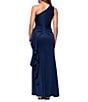 Xscape One Shoulder Side Ruffle Scuba Crepe Gown - Image 2