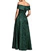 Xscape Petite Size Brocade Print Off-The-Shoulder Gown - Image 2