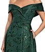 Xscape Petite Size Brocade Print Off-The-Shoulder Gown - Image 4