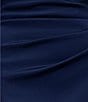 Xscape Petite Size Halter Neck Ruffle Tech Scuba Gown, Color:Midnight - Image 5