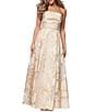 Xscape Petite Size Jacquard Burnout Strapless Gown - Image 1