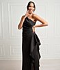 Xscape Petite Size One Shoulder Side Ruffle Scuba Crepe Gown - Image 5