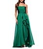 Xscape Petite Size Organza Strapless Ruffle Front Gown, Color:Green - Image 1