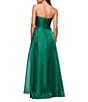 Xscape Petite Size Organza Strapless Ruffle Front Gown, Color:Green - Image 2
