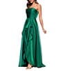 Xscape Petite Size Organza Strapless Ruffle Front Gown, Color:Green - Image 3