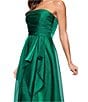 Xscape Petite Size Organza Strapless Ruffle Front Gown, Color:Green - Image 4