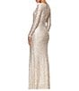 Xscape Petite Size Sequin Long Sleeve Gown - Image 2